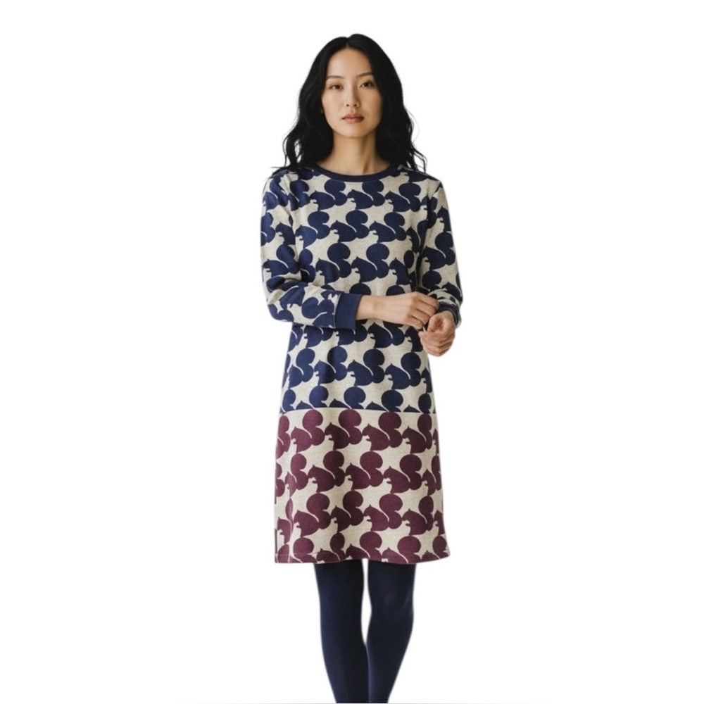 Graniph Japanese Squirrel Pattern Tunic Dress